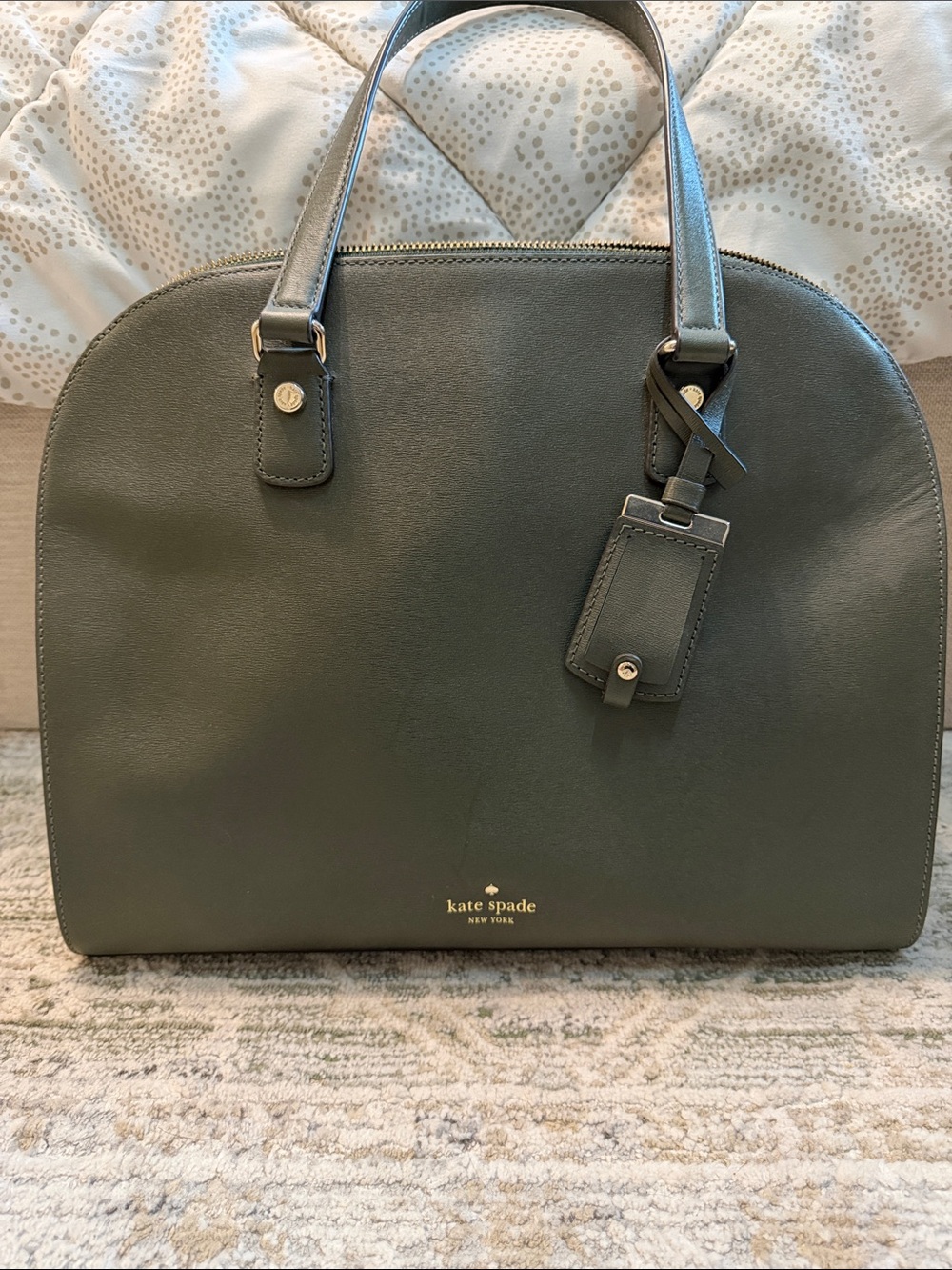 kate spade Olive Green Leather Dome Satchel